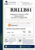 RRLLB81 Assignment 1 &lpar;QUALITY ANSWERS&rpar; Semester 2 2026 