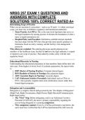 NRSG 257 EXAM 1 QUESTIONS AND ANSWERS WITH COMPLETE SOLUTIONS 100&percnt; CORRECT RATED A&plus;