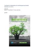 Test Bank Biostatistics for the Biological and Health Sciences 2nd Edition by Marc M&period; Triola&comma; Mario F&period; Triola&comma; Jason Roy &vert; ISBN 9780321971957 &vert; 2026 A&plus;