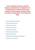 Orofacial Anatomy II &ndash; Test 1&comma; Test 2&comma; Exam 2&comma; and Final Exam Study Guide