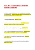 COSC 477 EXAM 2 QUESTIONS WITH VERIFIED ANSWERS