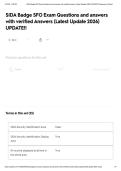 SIDA Badge SFO Exam Questions and answers with verified Answers &lpar;Latest Update 2026&rpar; UPDATE&excl;&excl;