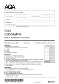 AQA GCSE Geography paper  3 2025 