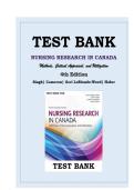 TEST BANK FOR NURSING RESEARCH IN CANADA&colon; Methods&comma; Critical Appraisal&comma; and Utilization&comma; 4TH EDITION LoBiondo-Wood ISBN&colon; 9781771720984