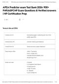 APEA Predictor exam Test Bank 2026&colon; 900&plus; FNP&sol;AGPCNP Exam Questions & Verified Answers &vert; NP Certification Prep