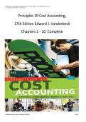 Principles of Cost Accounting &lpar;17th Edition&rpar; &ndash; Vanderbeck &ndash; Chapters 1&ndash;10 Complete Test Bank with Multiple Choice Questions and Answers