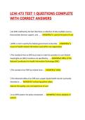 LCHI 473 TEST 1 QUESTIONS COMPLETE WITH CORRECT ANSWERS