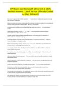 CPT Exam Questions with all Correct & 100&percnt; Verified Answers &vert;Latest Version &vert;Already Graded A&plus; &lpar;Just Released&rpar;