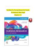 Nursing Research in Canada&comma; 5th Edition by Mina Singh &ndash; Test Bank Verified Chapters 1&ndash;21