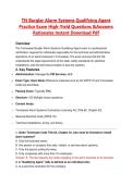 TN Burglar Alarm Systems Qualifying Agent Practice Exam High-Yield Questions &Answers Rationales Instant Download Pdf
