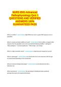  NURS 6501-FINAL NURS 6501-Advanced Pathophysiology Quiz 1 QUESTIONS AND VERIFIED ANSWER 100&percnt; GUARANTEED PASS