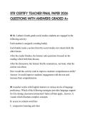 STR CERTIFY TEACHER FINAL PAPER 2026 QUESTIONS WITH ANSWERS GRADED A&plus;