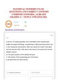 MATERNAL NEWBORN EXAM QUESTIONS AND CORRECT ANSWERS &lpar;VERIFIED ANSWERS&rpar; &vert; ALREADY GRADED A&plus; &vert; NEWLY UPDATED 2026 