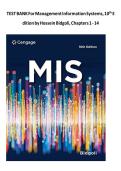 Management Information Systems &lpar;10th Edition&rpar; by Hossein Bidgoli &ndash; Complete Test Bank for Chapters 1&ndash;14 with Questions and Answers