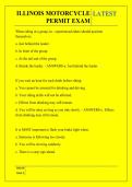 ILLINOIS MOTORCYCLE  PERMIT EXAM QUESTIONS AND ANSWERS 2026