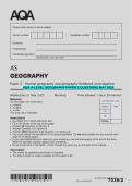 AQA A-Level Geography Paper 2 &ndash; May 2025 Questions