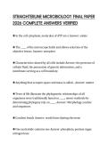 STRAIGHTERLINE MICROBIOLOGY FINAL PAPER 2026 COMPLETE ANSWERS VERIFIED