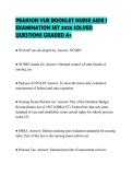 PEARSON VUE BOOKLET NURSE AIDE I EXAMINATION SET 2026 SOLVED QUESTIONS GRADED A&plus;