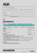 AQA A-Level Geography Paper 1 &ndash; Physical Geography May 2025 Questions