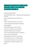 PEARSON VUE BOOKLET NURSE AIDE I UPDATED SCRIPT 2026 PRACTICE SOLUTIONS GRADED A&plus;