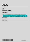 AQA AS Geography 7036&sol;2 Paper 2 &ndash; Human Geography & Fieldwork Investigation June 2025 Questions