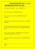 MASSACHUSETTS  REFRIGERATION EXAM QUESTIONS AND ANSWERS 2026