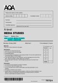 AQA A-Level Media Studies Paper 1 &ndash; May 2025 Questions
