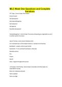 MLC Week One Questions and Complete Solutions