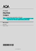AQA A-Level Politics 7152&sol;1 Paper 1 &ndash; Government and Politics of the UK June 2025 Questions