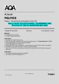 AQA A-Level Politics Paper 1 &ndash; Government and Politics of the UK May 2025 Questions