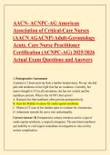 AACN- ACNPC-AG American  Association of Critical-Care Nurses  &lpar;AACN AGACNP&rpar; Adult-Gerontology  Acute&period; Care Nurse Practitioner  Certification &lpar;ACNPC-AG&rpar; 2025&sol;2026  Actual Exam Questions and Answers