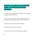 Property & Casualty Insurance UPDATED SCRIPT 2026 PRACTICE SOLUTIONS GRADED A&plus;