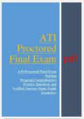 ATI Proctored Final Exam &ndash; Nursing Program&comma; Comprehensive Practice Questions and Verified Answers Study Guide &lpar;A&plus; Graded&rpar;