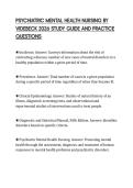 PSYCHIATRIC MENTAL HEALTH NURSING BY VIDEBECK 2026 STUDY GUIDE AND PRACTICE QUESTIONS