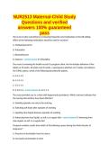 NUR2513 Maternal-Child Study Questions and verified answers 100- guaranteed pass