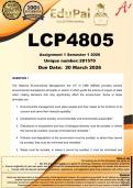 LCP4805 Assignment 1 &lpar;COMPLETE ANSWERS&rpar; Semester 1 2026 &lpar;281570&rpar; - DUE 20 March 2026