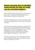 RHOADS ADVANCED HEALTH ASSESSMENT FOURTH EDITION TEST BANK TEST PAPER 2026 FULL SOLUTIONS GRADED A