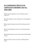 RN COMPREHENSIVE PREDICTOR 180 CERTIFICATION ASSESSMENT 2026 FULL STUDY SHEET