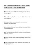 RN COMPREHENSIVE PREDICTOR 180 SCRIPT 2026 TESTED QUESTIONS ANSWER
