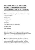 SUCCESS IN PRACTICAL VOCATIONAL NURSING COMPREHENSIVE TEST 2026 QUESTIONS WITH SOLUTIONS GRADED A&plus;