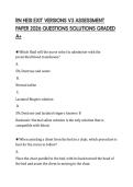 RN HESI EXIT VERSIONS V3 ASSESSMENT PAPER 2026 QUESTIONS SOLUTIONS GRADED A&plus;