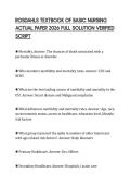 ROSDAHLS TEXTBOOK OF BASIC NURSING ACTUAL PAPER 2026 FULL SOLUTION VERIFIED SCRIPT