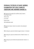 ROSDAHLS TEXTBOOK OF BASIC NURSING EXAMINATION TEST 2026 COMPLETE QUESTIONS AND ANSWERS GRADED A&plus;