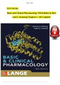 Basic and Clinical Pharmacology 15th Edition Katzung Trevor Test Bank 2025 I Chapters 1-66 Complete I Verified Q&A
