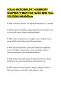 SCB260 MICROBIAL PATHOGENICITY CHAPTER FIFTEEN TEST PAPER 2026 FULL SOLUTIONS GRADED A&plus;