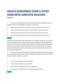 HEALTH ASSESSMENT EXAM 2&colon; STUDY GUIDE WITH COMPLETE SOLUTION