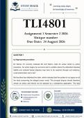 TLI4801 Assignment 1 &lpar;QUALITY ANSWERS&rpar; Semester 2 2026 