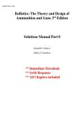 Solution Manual for Ballistics&colon; Theory and Design of Guns and Ammunition&comma; 3rd Edition by Donald E&period; Carlucci &vert;&vert;ISBN&colon;9781138055315