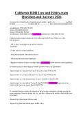 California RDH Law and Ethics exam Questions and Answers 2026