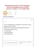 Maternal&sol;Newborn Test 2 NCLEX Questions and Correct Detailed Answers &lpar;Verified Answers&rpar; &vert; Graded A&plus; &vert; New Update 2026 